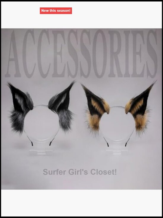 Faux Fur Plush Animal Ear Headband - Wolf & Lynx Cosplay Costume Headwear main image 7